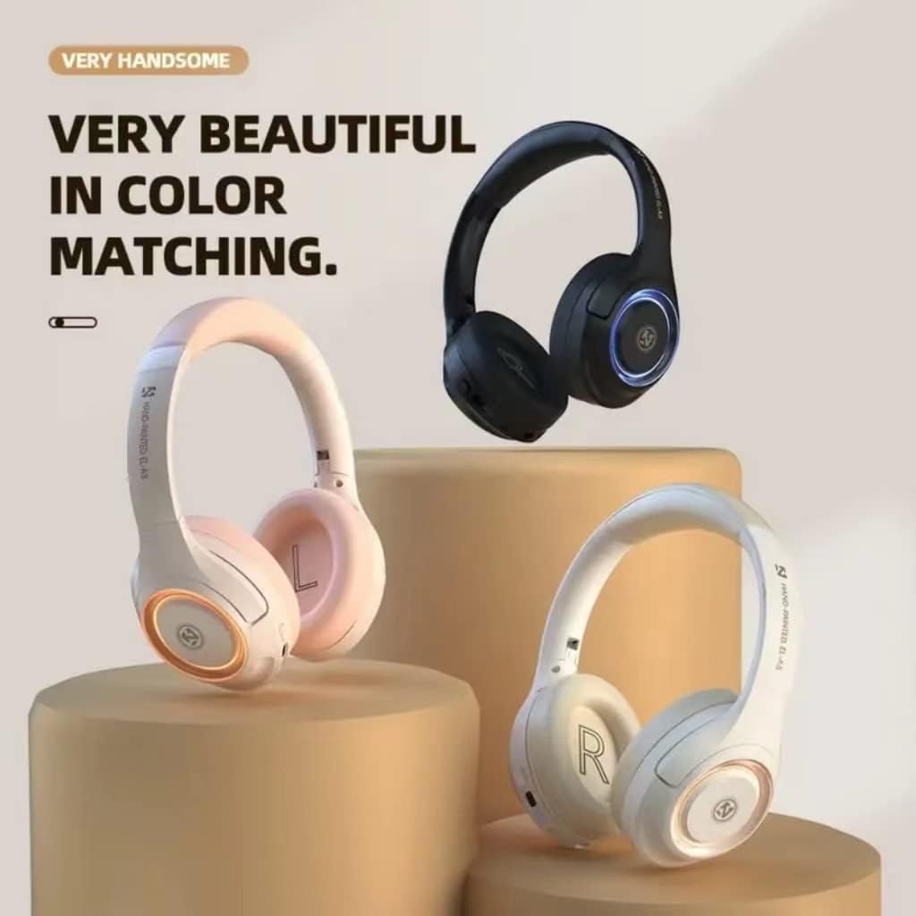 OKCSC Game Headphones Over Ear Headphones,BT 5.2 Wireless Headphones,3 Mode/40H Playtime/Hi-Fi Audio Sound/3.5mm Aux Audio Cable/Microphone Cable/Type-C Fast Charging, Black