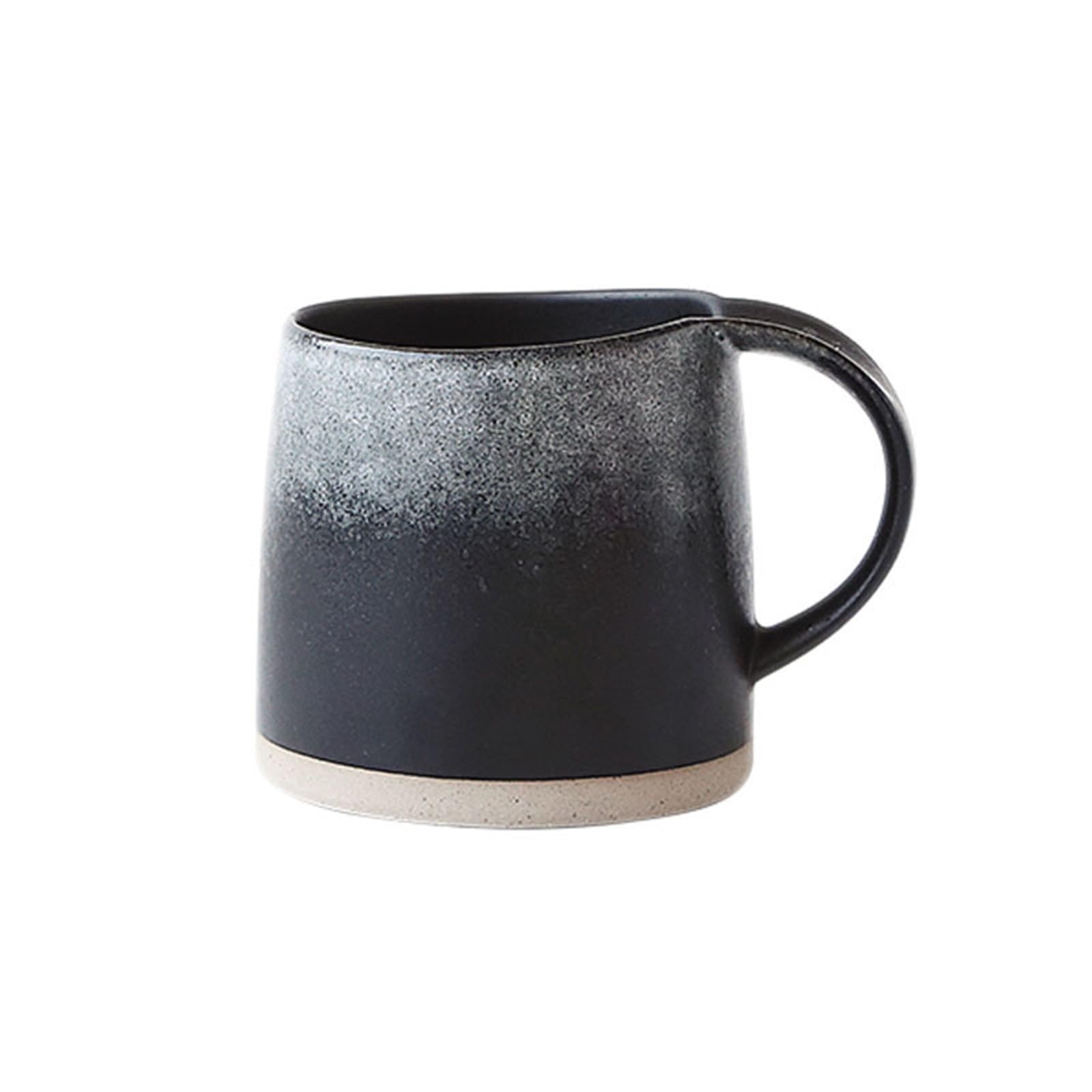 HLHLOP777 Coffee Mugs Ceramic cup retro mug black and white latte coffee Coffee Cup(Black)