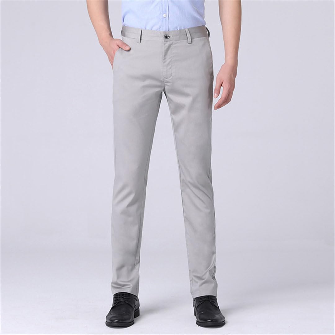 Vogrtcc Pantaloni da Uomo d'Affari Estivi da Uomo Pantaloni Formali Sottili E Dritti Slim Fit Taglie Forti