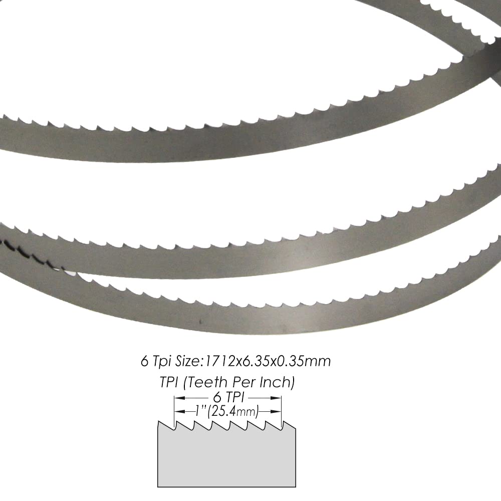 Brzeszczot do piły taśmowej, 2 sztuk brzeszczoty do pił taśmowych 6 TPI 1712x9.7x0.35mm brzeszczot do pił taśmowych do obróbki drewna dla Draper1 BS250A BAS260