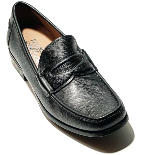 Penny Black Pebbled Leather Dress Men's Loafers Casual(Salvatore