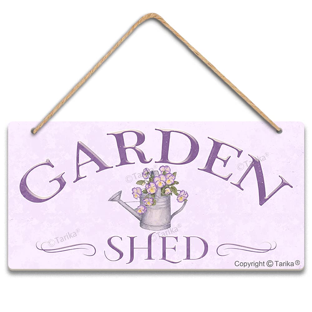 Garden Shed Wood Hanging Sign Art Plaque Wall Decor for Home Kitchen Garden Farmhouse Bar Pub Cafe Office 5X10 Inch