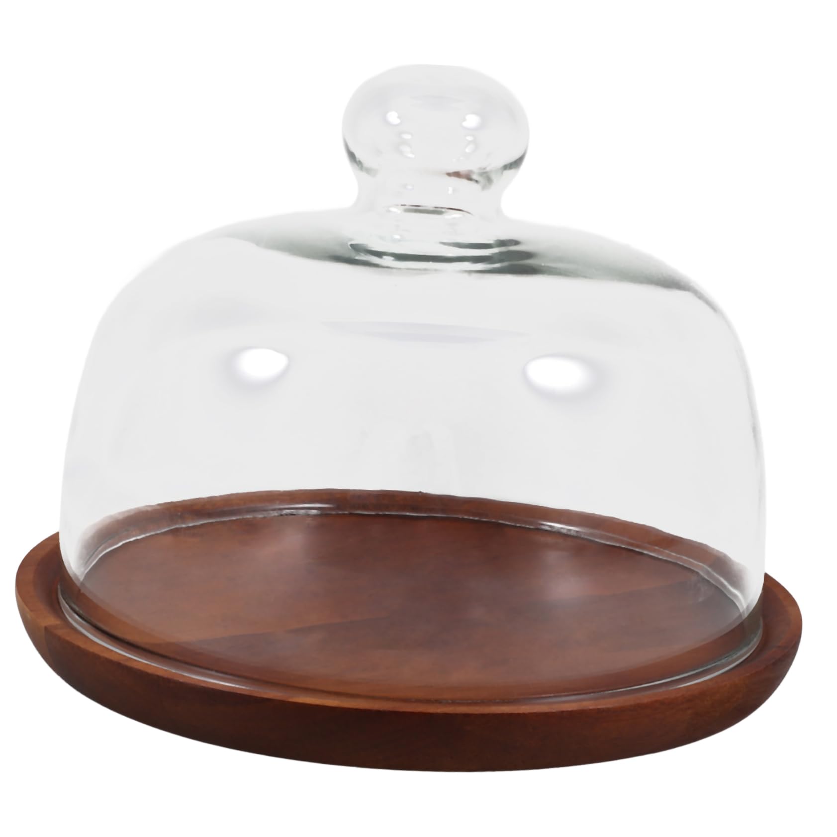 OUNONA Présentoir à Gâteaux Transparent en Bois et Verre, Plateau Café | Cupcakes et Fruits, Usage Mariage ou Bureau, 1 Pièce, Style Élégant et Délicat
