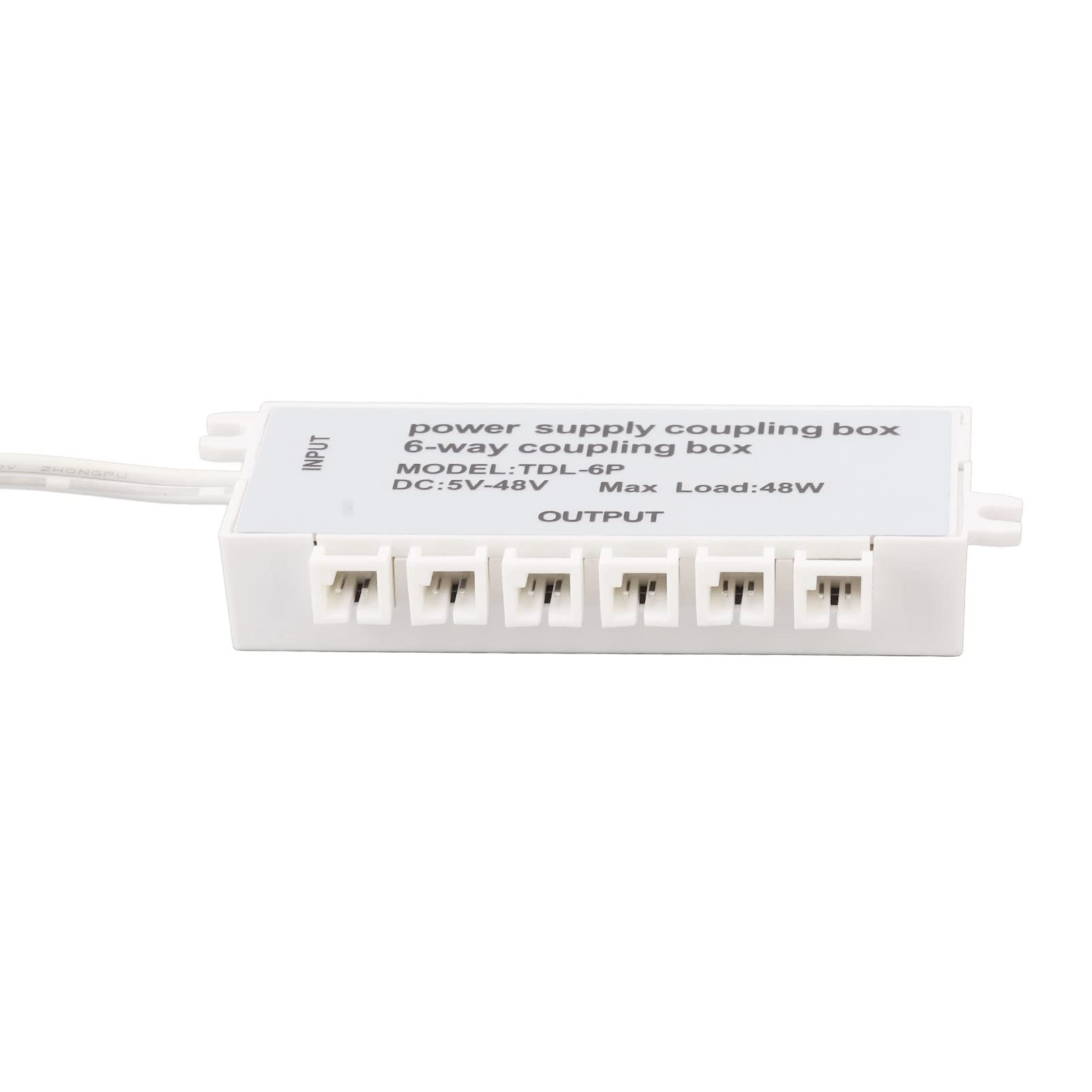 Boîte de Couplage D'alimentation à 6 Voies, Boîte D'extension de Connecteur de Lumière LED, Matériau ABS 5-48 V 48 W pour Répartiteur de Puissance de Lumière LED