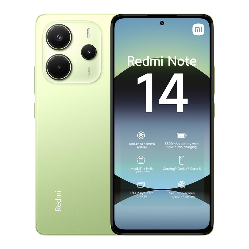 Redmi Note 14 108MP AIカメラ 4台セット Xiaomi Redmi Note 14 smartphone, 8+256GB, green, 108MP AI camera