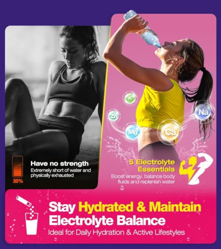 Image of Juicy Splash 30 Packs Sugar Free Electrolytes Powder w /Natural Flavor, Liquid Daily IV Recharge+Tech. Mix 5 Electrolyte for Balance, Raw Seasalt Hydration Packets for GF, Vegan, Non-GMO, Keto