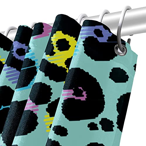 Rideau de douche animaux abstraits colorés 183 cm pour salle de bain - 6