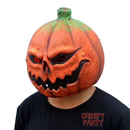 Creepyparty 43221-6284 Deluxe Novelty Halloween Costume Party Props Latex Pumpkin Head Mask thumb #1