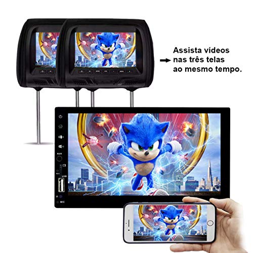 Central Multimidia MP10.1 Voolt Universal 2DIN USB, SD Espelhamento Android e IOS