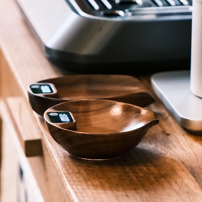 Walnut Coffee Scale, 2-in-1 Dosing Tray Espresso Coffee Weighing Scale