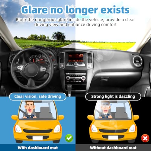 Image of Dash Cover Mat for Nissan Maxima 2009 2010 2011 2012 2013 2014 2015 Non-Slip Dashboard Cover Mat Sunshade UV Rays Protector Interior Accessories