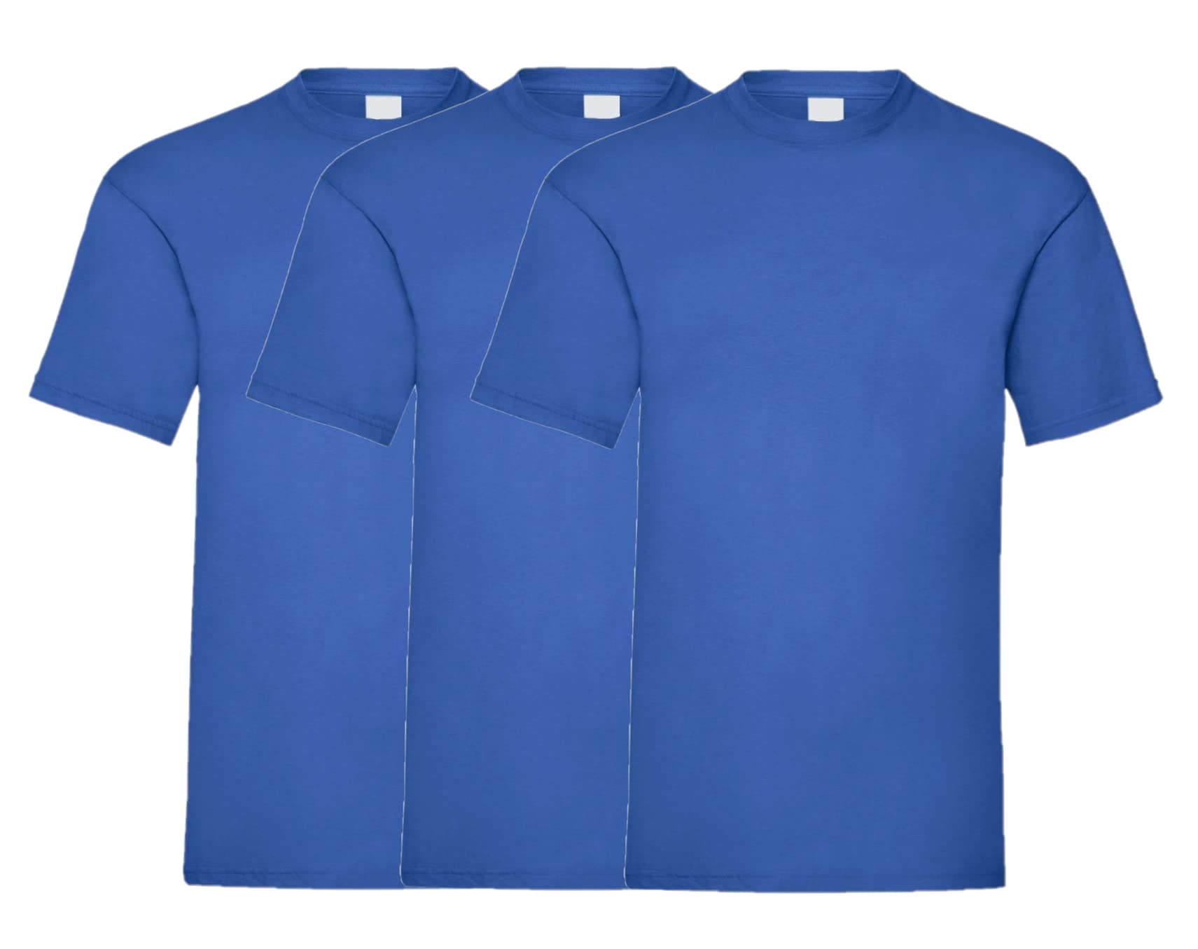 COOZO Mens Valueweight Pack of 3 Short Sleeve T-Shirts - Royal Blue - 2XL