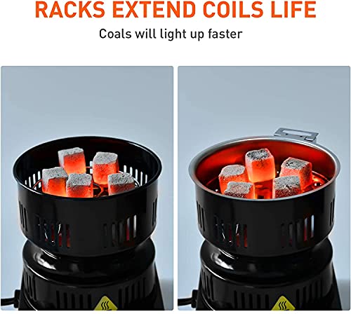 Aufworld Kohle Brenner Kohleanzünder Elektrisch mit Abnehmbarem Kohlekorb und 304er Stahl Spirale Einstellbare… – Bild 3