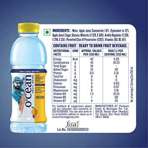 Image of Ocean Fruit Drink Mango & Passion 500 ML (Pack of 6)