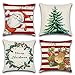 JOTOM Federa per cuscino natalizio, impermeabile, 45 x 45 cm, set di 4 cuscini decorativi per divano, camera da letto, balcone, terrazza, giardino e all'aperto (tema natalizio)