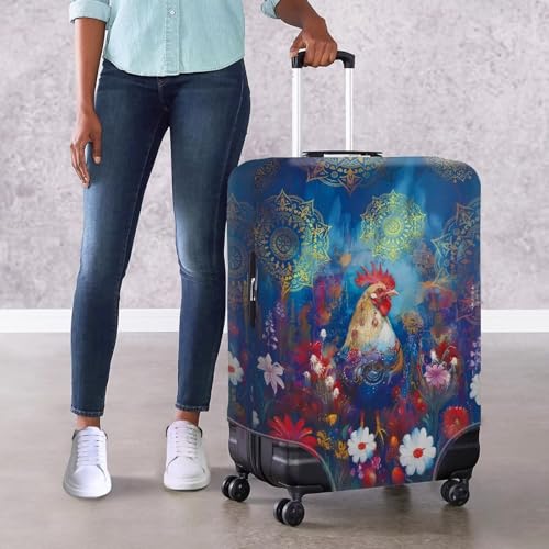 Travel Luggage Cover Abstract Luggage Suitcase Protector Baggage Fit 25-28 Inch Suitcase Covers for Luggage Cover Set Classical Style Rooster4