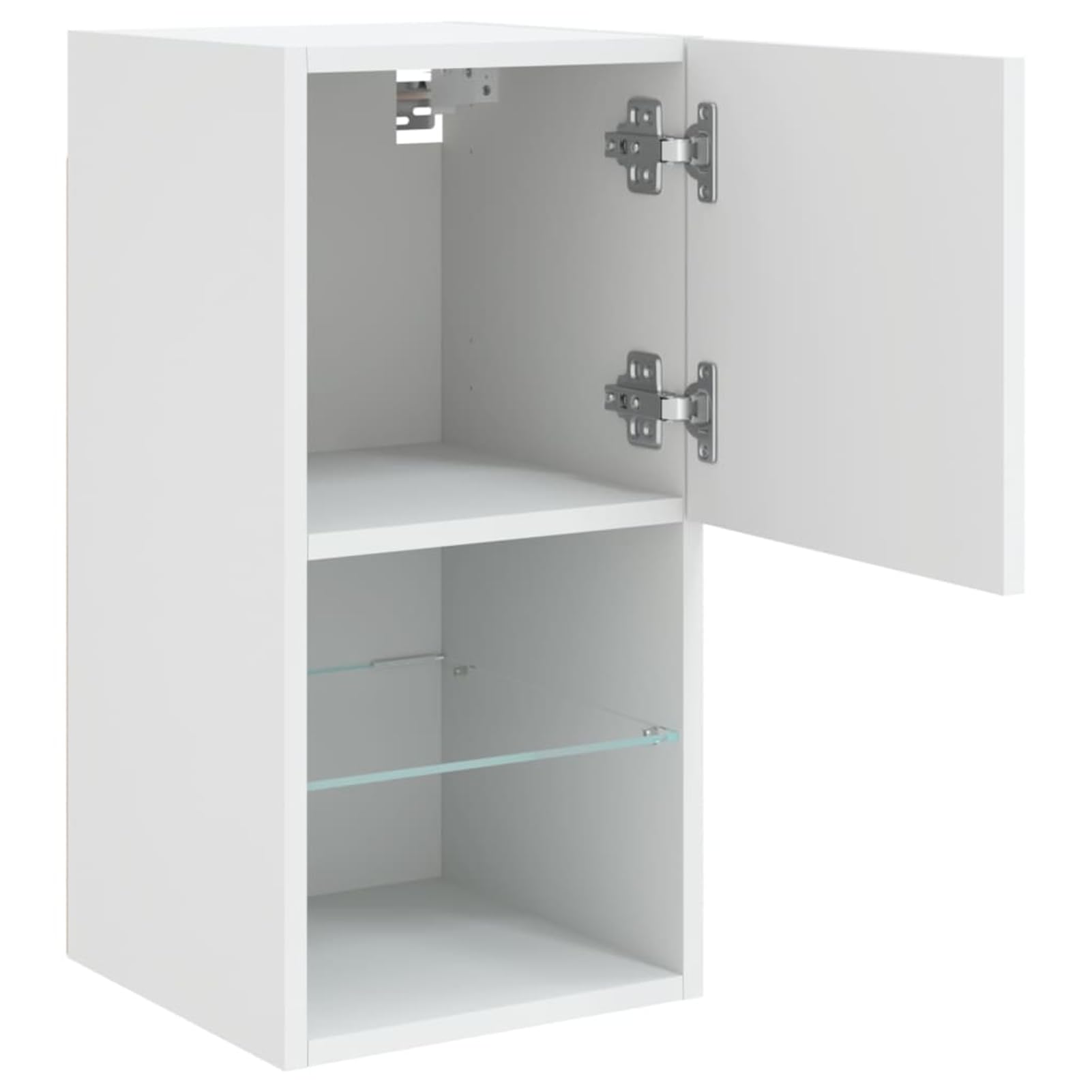 Homgoday LED TV-Schrank mit Regal, Holzwerkstoff, Weiß, 30,5 x 30 x 60 cm - Wandmontage, für Wohnzimmer und Home Cinema Model836988