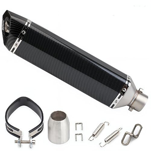 バイク 汎用 カーボン調 マフラー サイレンサー 全長47cm 50.8mm CB400 CB650 NC39 NC31 VTR250 FZ400 バリオス XJR400 ZRX400 GSX400