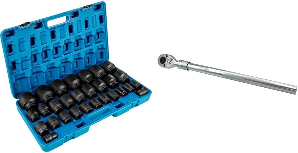 VEVOR Impact Socket Set (3/4 Inches, 29 Pieces) and EZRED Extendable Ratchet (3/4" Drive)