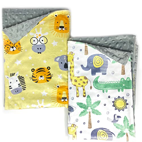 Baby Blankets For Boys & Girls, Soft Minky Blanket 30X40 | 2-Pack Of Large Baby Blankets Unisex | For Travel, Nursery, Stroller, Swaddle Or Receiving Blankets #TOP6