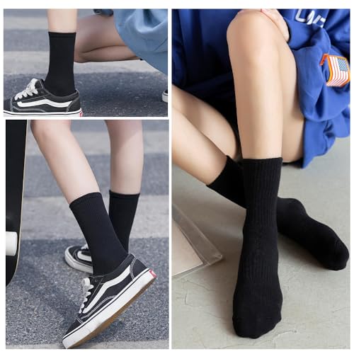 3-Pack Women’s Lightweight Cotton Crew Socks, Casual Athletic Socks for Gym and Everyday Wear3