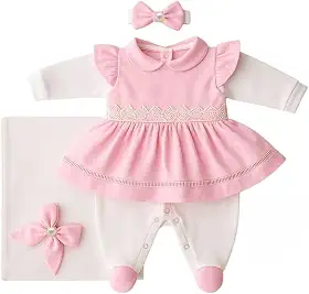 Saida Maternidade Menina Lavínia 05 Peças Roupas de Bebê