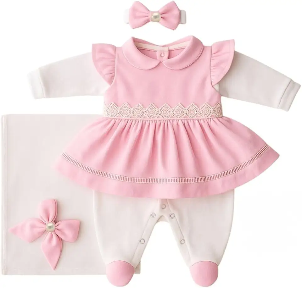 Saida Maternidade Menina Lavínia 05 Peças Roupas de Bebê