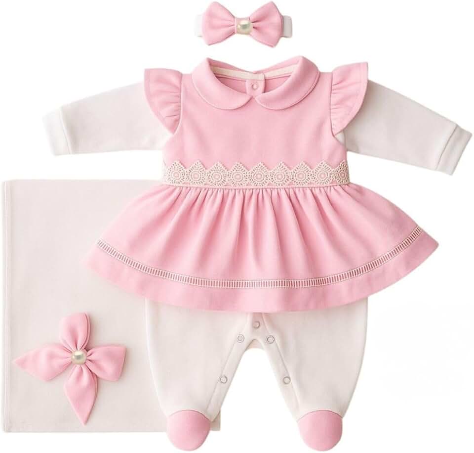 Saida Maternidade Menina Lavínia 05 Peças Roupas de Bebê