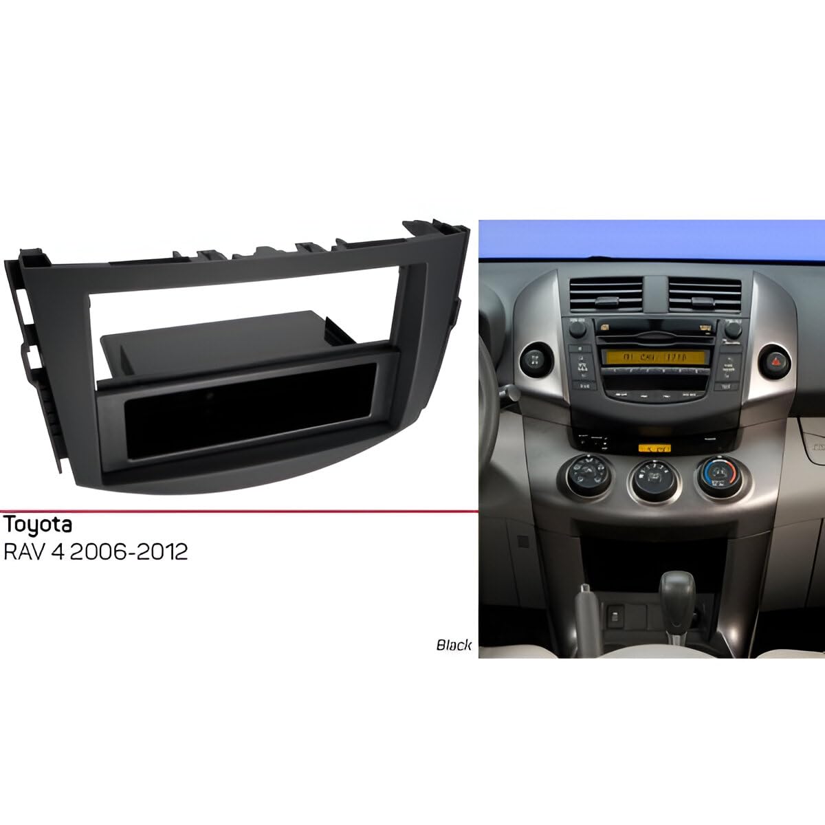 Sound Way Kit Montaggio Adattatore Autoradio, Mascherina 1 DIN / 2 DIN Compatibile con Toyota RAV 4 2006-2012
