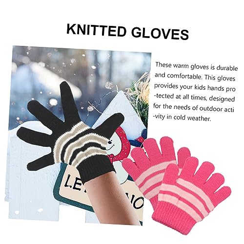 VANZACK 6Pairs Warm Knitted Gloves Full Finger Winter Mittens for Boys and Soft and Lightweight Design for Ages Selection3