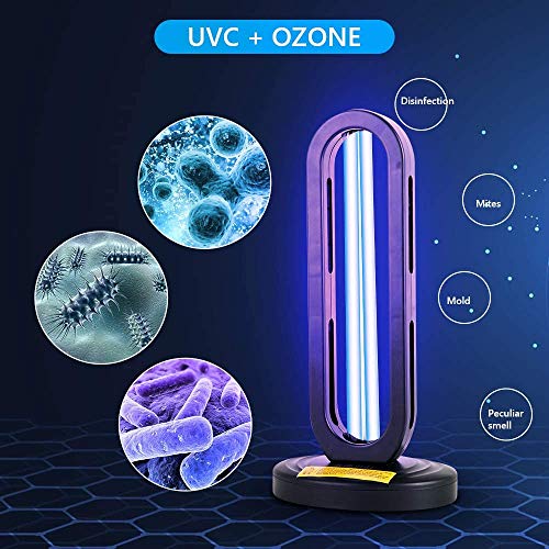 [Package 2] UV germicidal lamp, Portable Ozone Disinfection Lamps and Remote Control, 99% of UV germicidal lamp,A