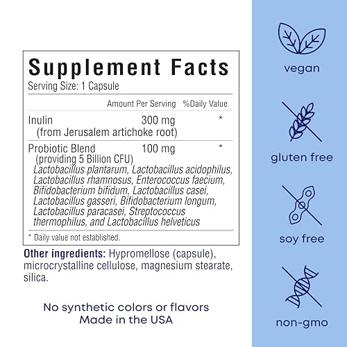 Image of her own Probiotics for Women, 5 Billion CFUs with Prebiotics, Supports Healthy Digestion, 11 Strains, Gluten and Soy Free, Vegan, Non-GMO, 30 Capsules, 30 Servings