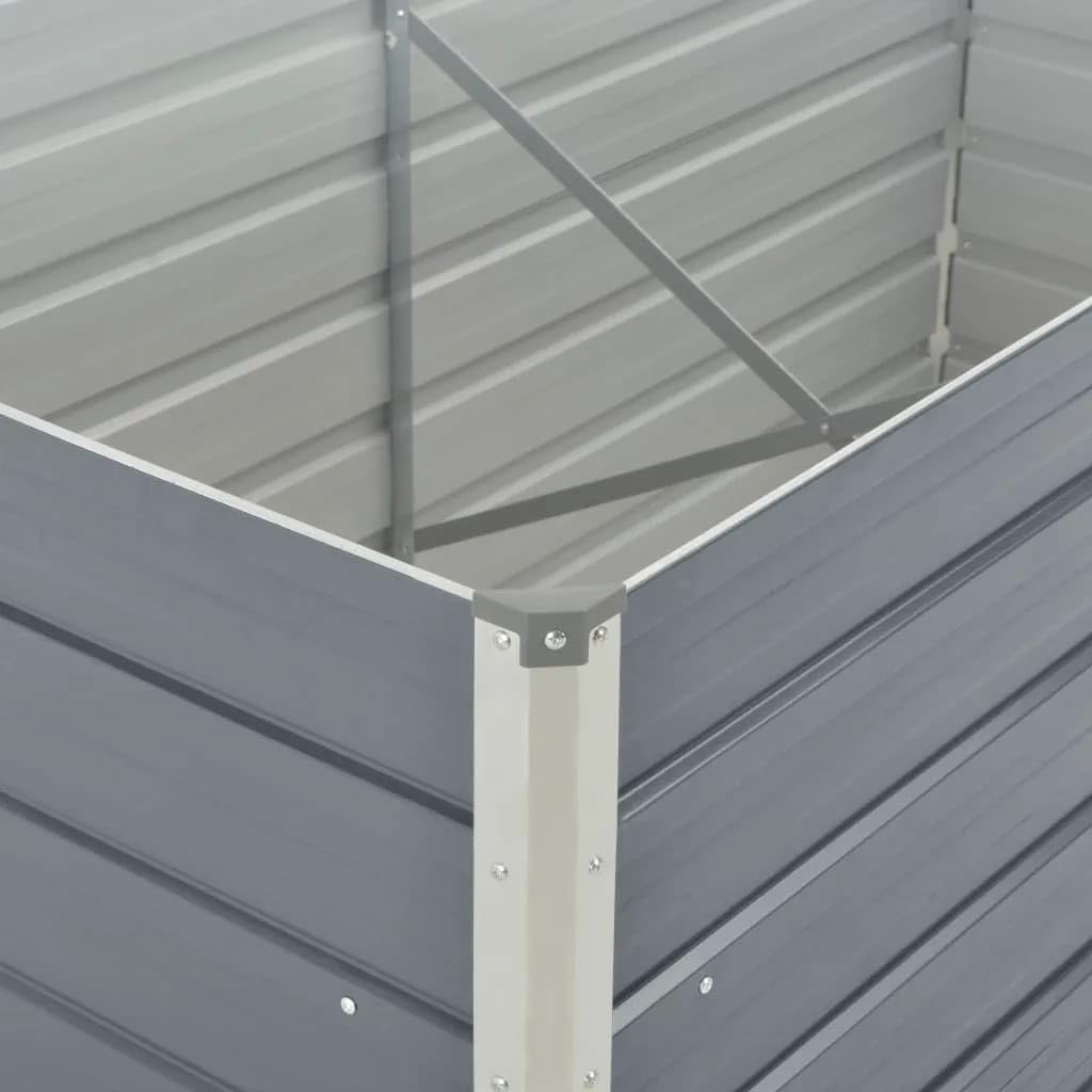 Gartenregal Kräuterbeet Pflanztisch Balkonschrank Hochbeet 160 x 80 x 77 cm Verzinkter Stahl Grau Ideale Lösung für platzsparendes Gärtnern und gesunde Pflanzen