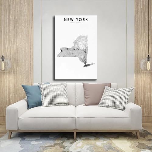 Carte de New York poster sur toile QOGDAF idéal pour salon et bureau moderne - 5