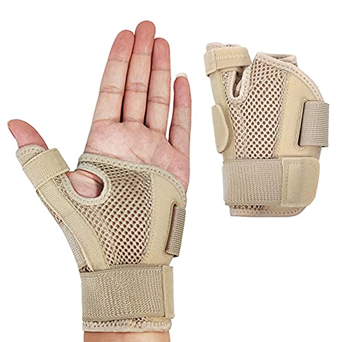 NuCamper Wrist Brace Carpal Tunnel Right Left Hand for Men Women, Night Wrist Sleep Supports Splints Arm Stabilizer with Compression Sleeve Adjustable Straps,for Tendonitis Arthritis Pain Relief (Type-A,Beige)