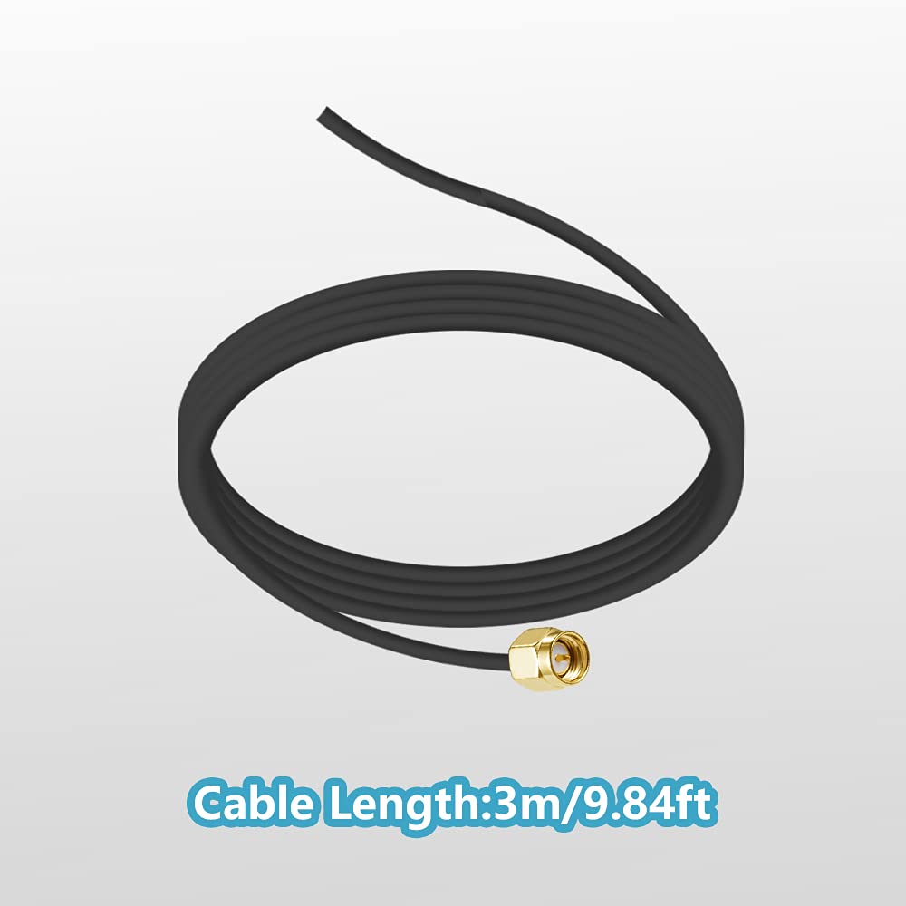 Vecys Antenna 868 MHz Cavo Prolunga Antenna GSM 3dBi SMA 3m Cavo RG174 Base Magnetica Adattatore Spina SMA Compatibile con Homematic CCU3 CCU2 Raspberry Pi HM MOD RPI PCB Kit ELV Kit Raspberry Matic