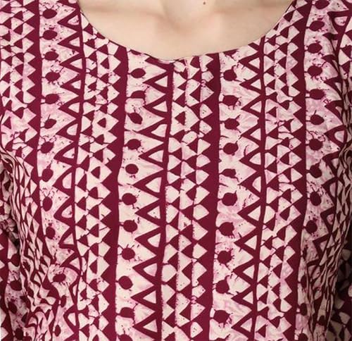 Image of Dream Beauty Fashion Women's Polyester Round Neck 3 /4 Sleeve Casual Straight Kurti (Kurti-Parent-1)