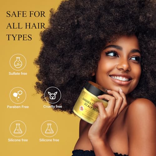 SHVYOG Scalp Scrub, Ginger Scalp Exfoliator, Scalp Exfoliator Scrub for Build Up, Hair Stenghten Hair Treatment Nourishing Detox Hair Care with Scalp Massager, 10.58 OZ SHVYOG Scalp Scrub, Ginger Scalp Exfoliator, Scalp Exfoliator Scrub for Build Up, Hair Stenghten Hair Treatment Nourishing Detox Hair Care with Scalp Massager, 10.58 OZ