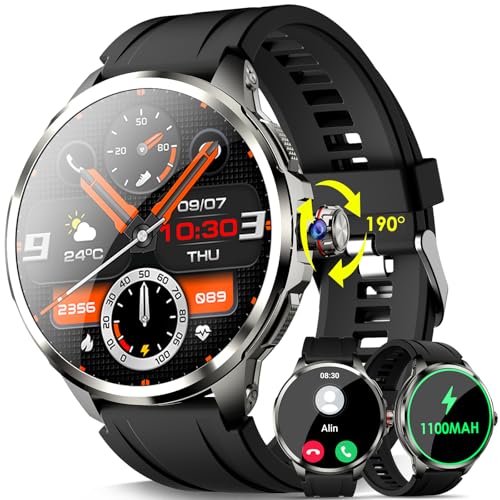 2025 Reloj inteligente 4G LTE , 1.75' AMOLED Smartwatch 3GB+32GB con 2MP Cámara, GPS, WiFi, Podómetro, Videollamadas, Frecuencia Cardíaca, Presión Arterial, Sueño,1100 mAh Reloj deportivo para hombre