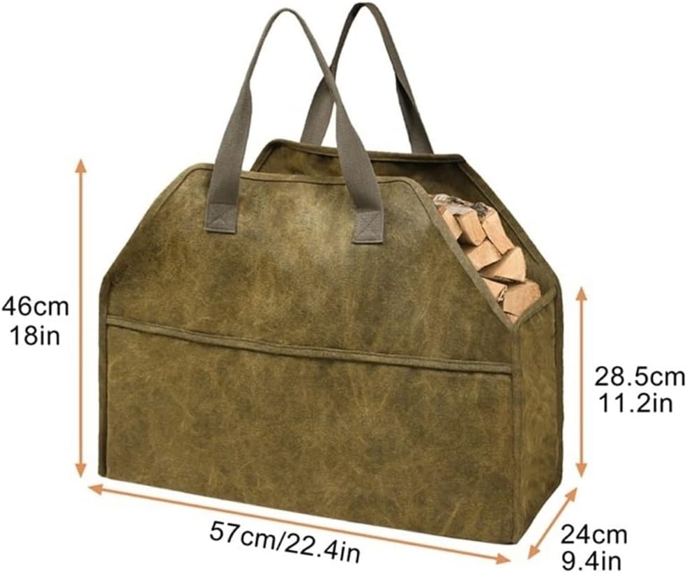 Grills Firewood Tote Fireplace Wood Transport Bag Multi-Function Log Storage Holder Carrier Canvas Firewood Bag