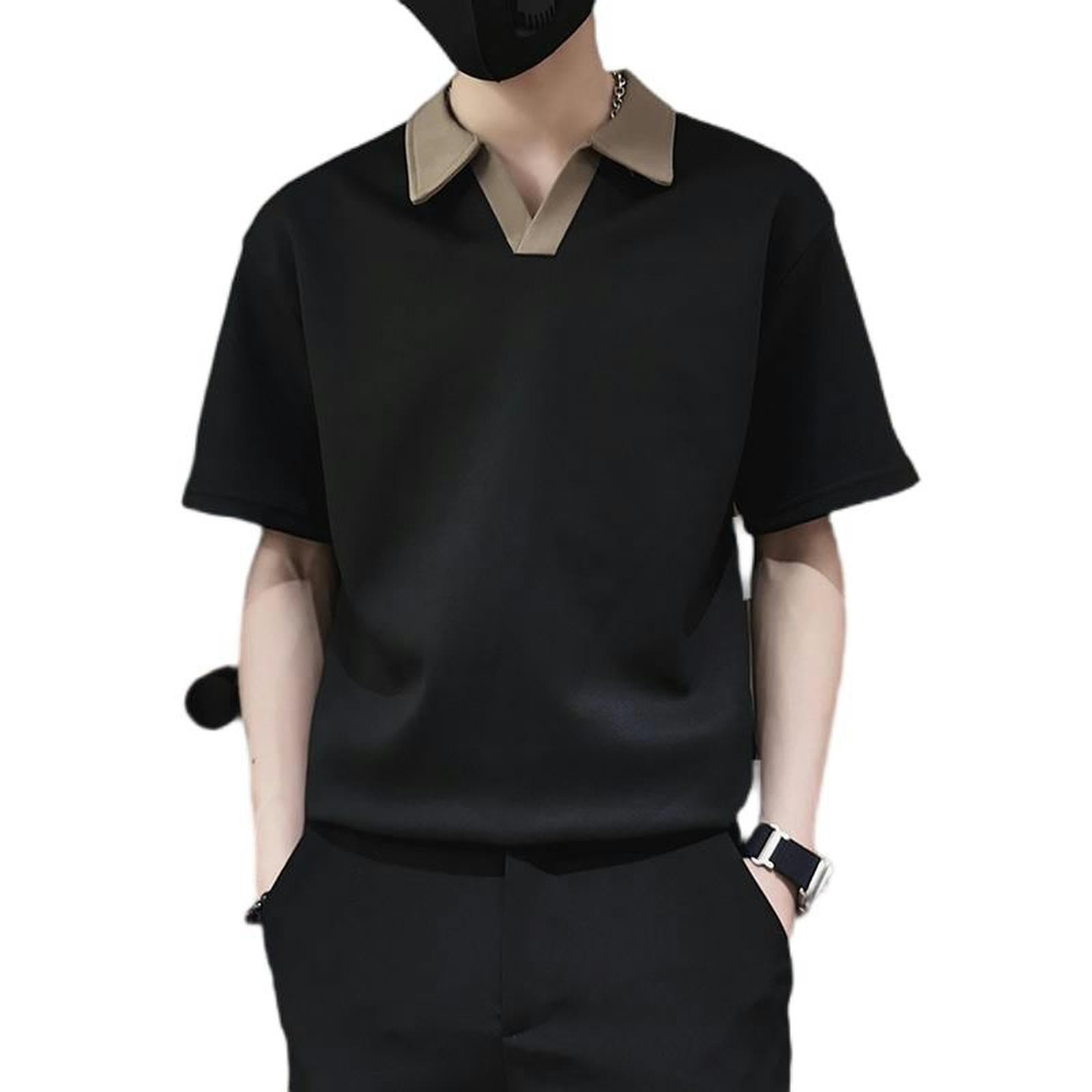 T-shirt col en V haut de gamme pour homme élégant en été