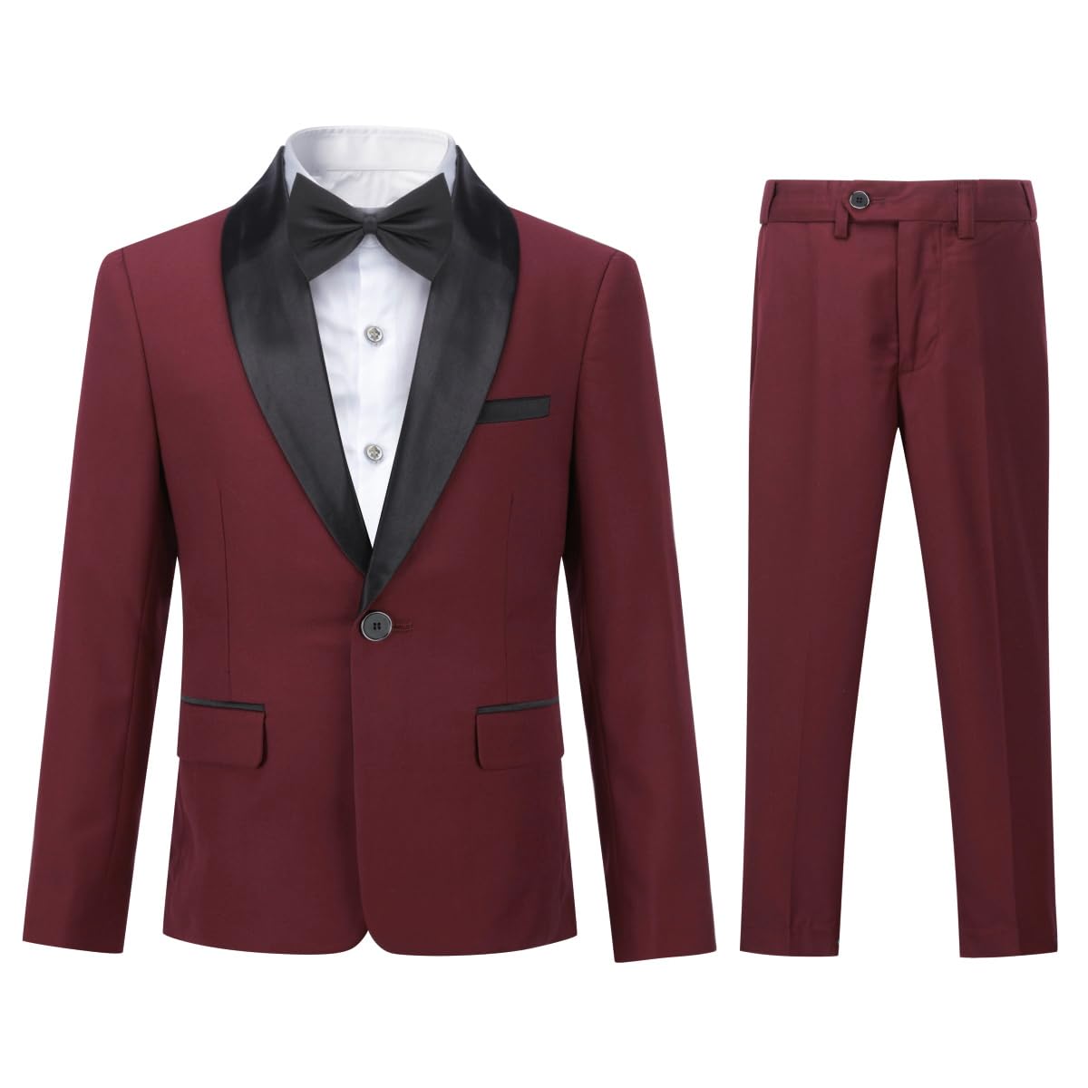 Sliktaa Jungen Kostüm Zweiteilige Schal Revers EIN-Knopf-Bankettkleid Hochzeit Gentleman Elegant und Bequem