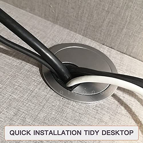 Tapas para agujeros de cables de escritorio metálicas de 2 pulgadas para cubrir alambres para muebles | Tapas redondas para agujero de cables de escritorio 2" para mesa, computadora, encimera 4 piezas lkelyonewy miniatura 4