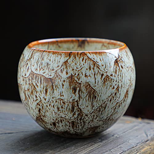 HENGRUI Taza de cerámica horno que cambia Tianmu taza de té de esmalte sola taza grande acumulada taza maestra casa kung fu té set taza de café Cover