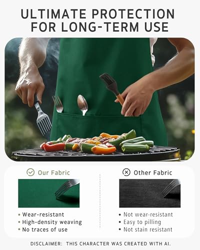 Image of Syntus Chef Apron for Men Women Kitchen Cooking Apron with Pockets, Adjustable Bib Aprons Stain Resistant