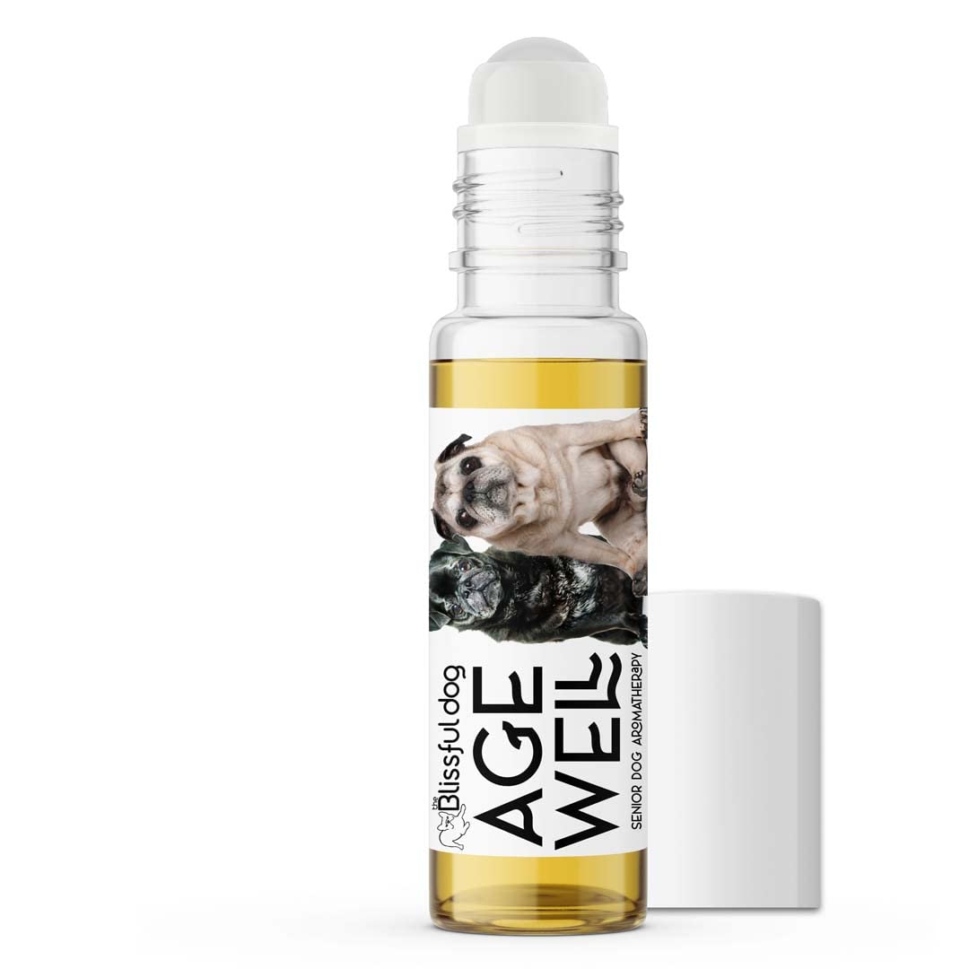 The Blissful Dog Pug Age Well Dog Aromatherapy Roll-On Bottle for Your Dog's Peaceful Ageing