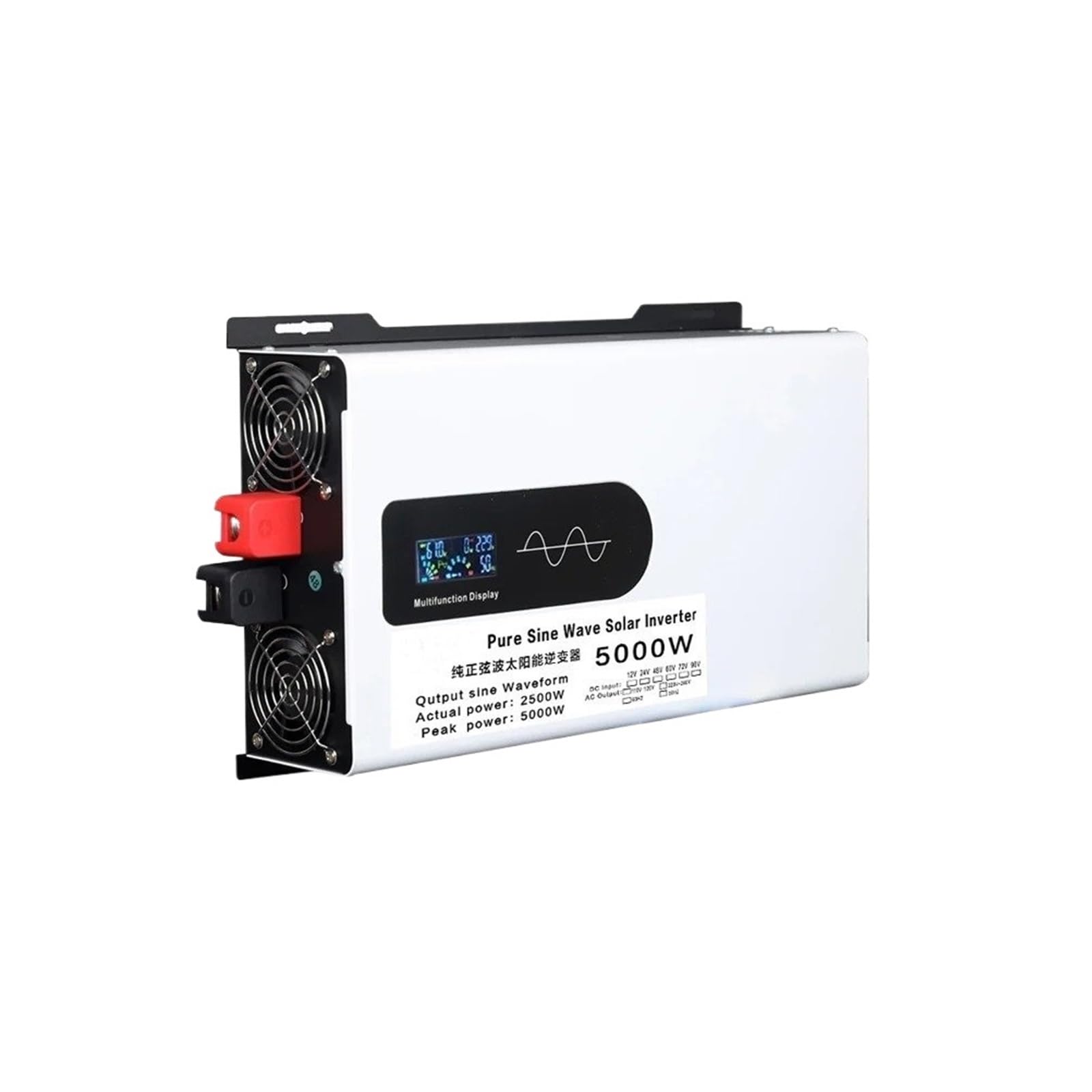 Convertidor Potencia 220 V 5000 W 12 V 24 V 48 V 60 V 72 V Inversor Solar para Coche Fuera Red Inversor Onda Sinusoidal Pura Montaje En Pared Transformador(72V,220V-230V(60Hz),5000W)