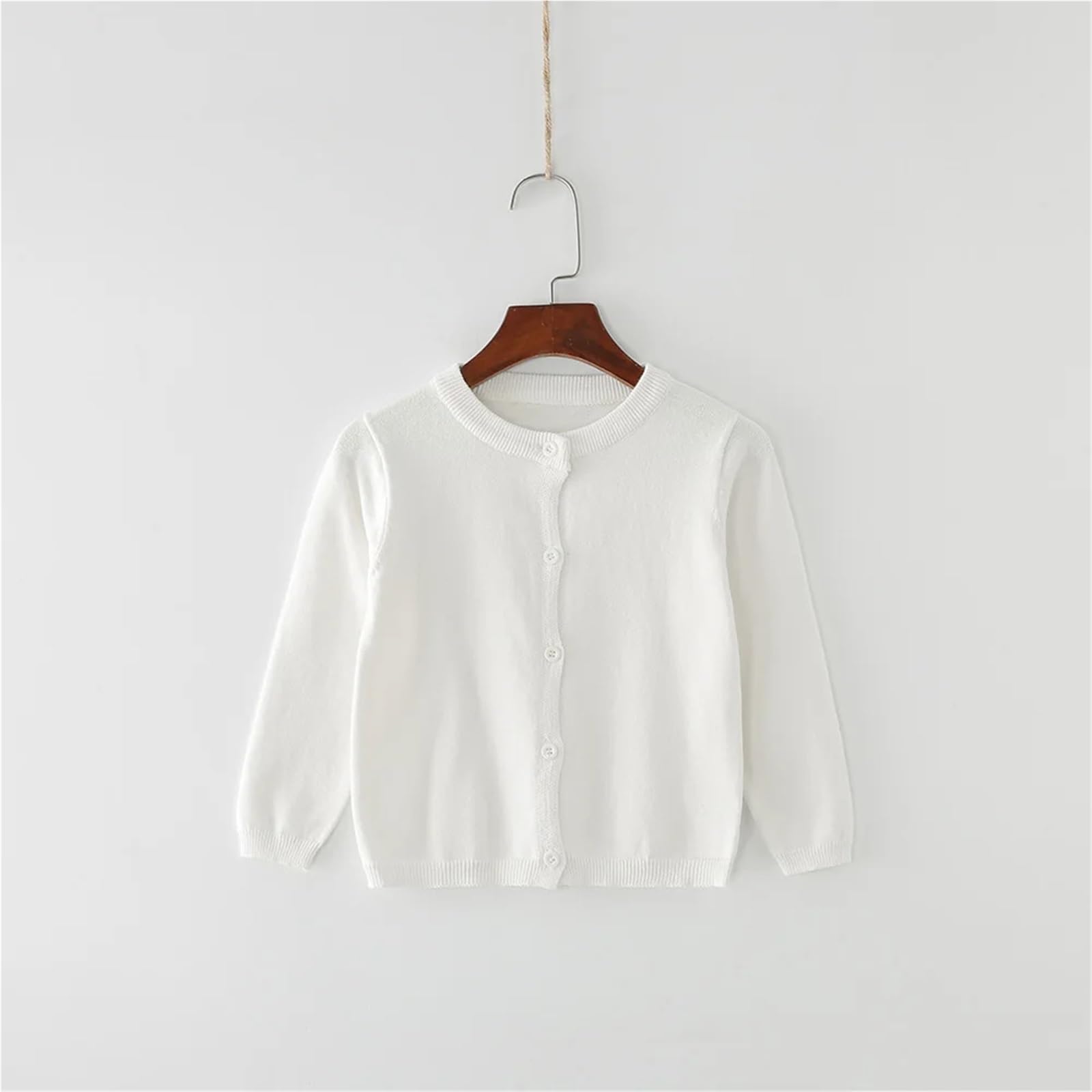 Chaqueta de Punto for niños y niñas, cárdigan, Cierre de botón, Cuello Redondo, Prendas de Punto Informales for Primavera y otoño(SWT-B11,140 7Y)