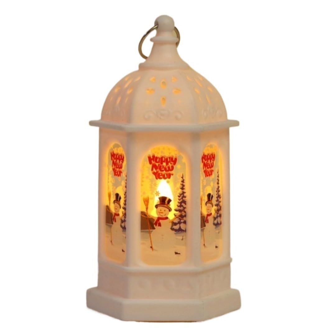 Linterna De Navidad Faroles Decorativos de Navidad Decoraciones Navideñas, Linterna Navideña, Lámpara De Candelabro, Luz Nocturna, Decoración De Muñeco De Nieve Para Anciano, Luz Nocturna Faroles de N