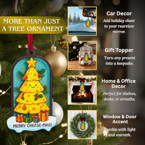 Fromage en bois pour sapin : déco gourmande et kawaii